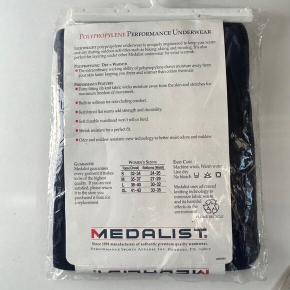 Woman's Large Medalist Polypropylene Long Underwear Pants USA Hiking Skiing - Picture 3 of 5